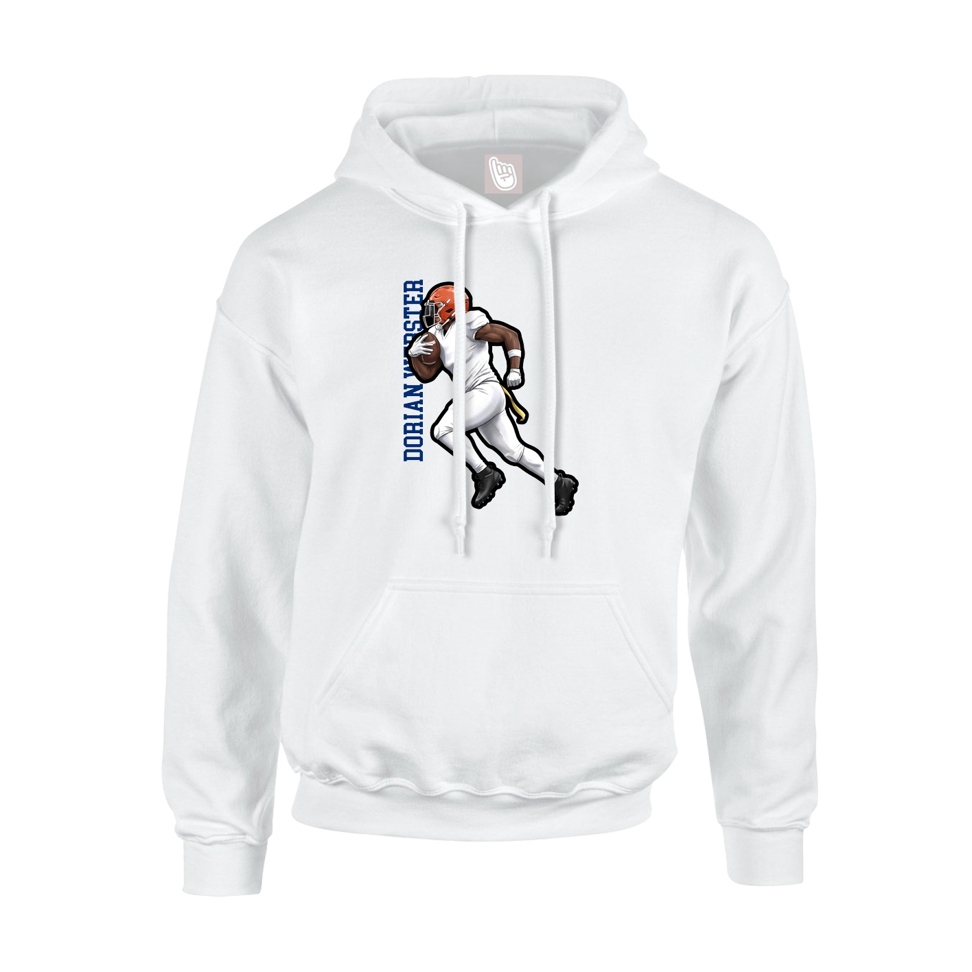 Youth Hoodie — Name Vertical in White