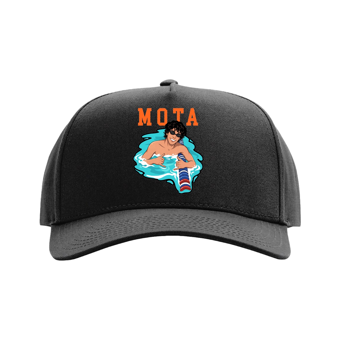 Full Fabric Five-Panel Champ Cap — Shirsey in Black