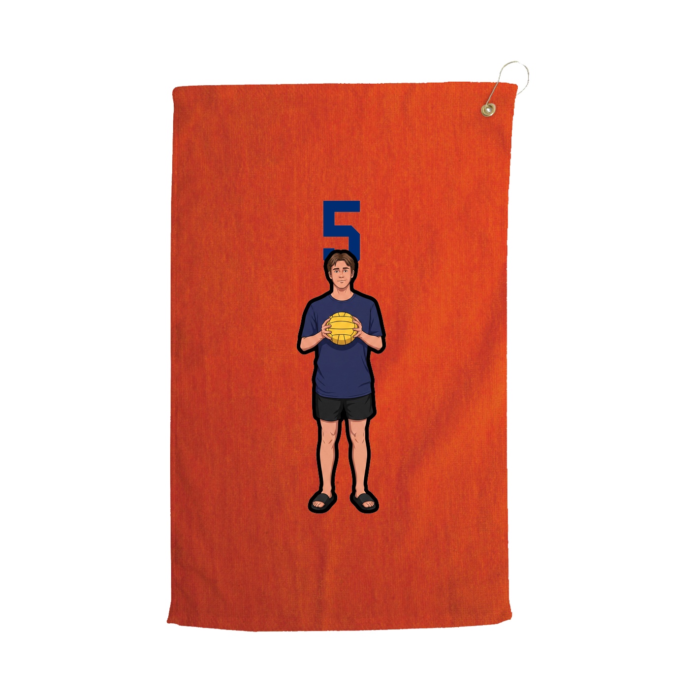 Golf Towel — Number Top in Orange