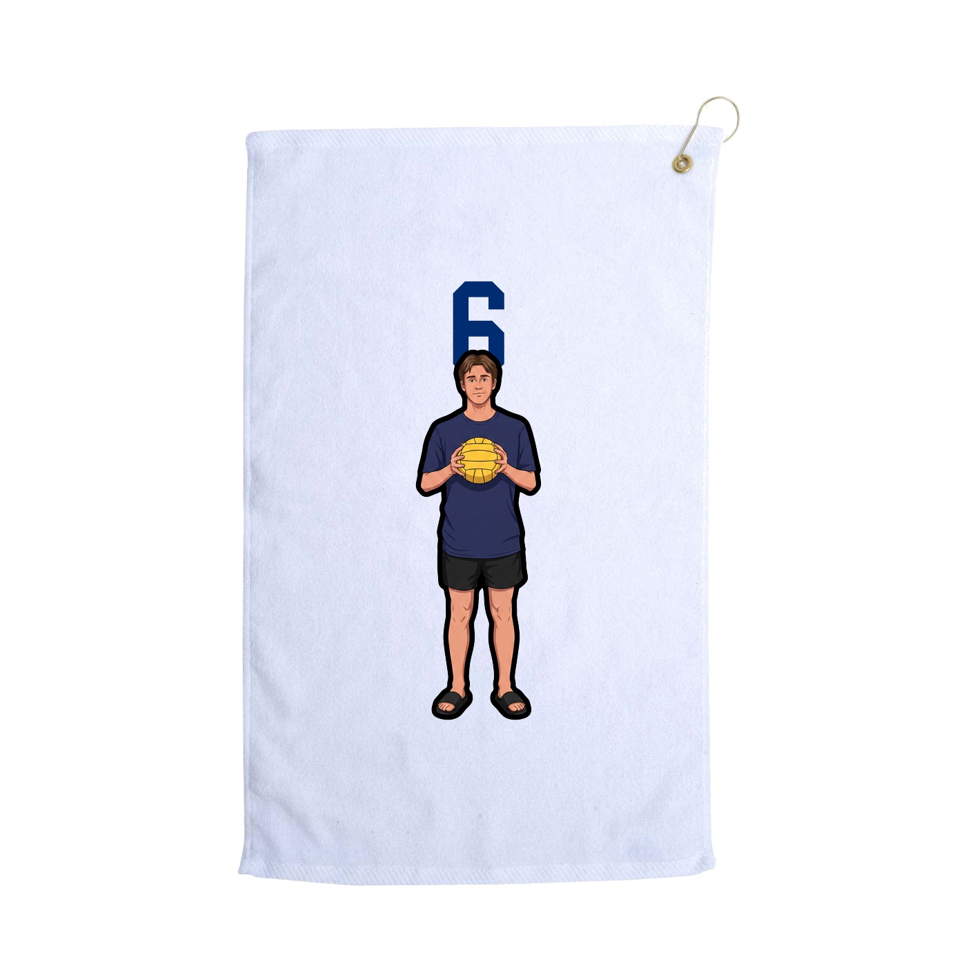 Golf Towel — Number Top in White