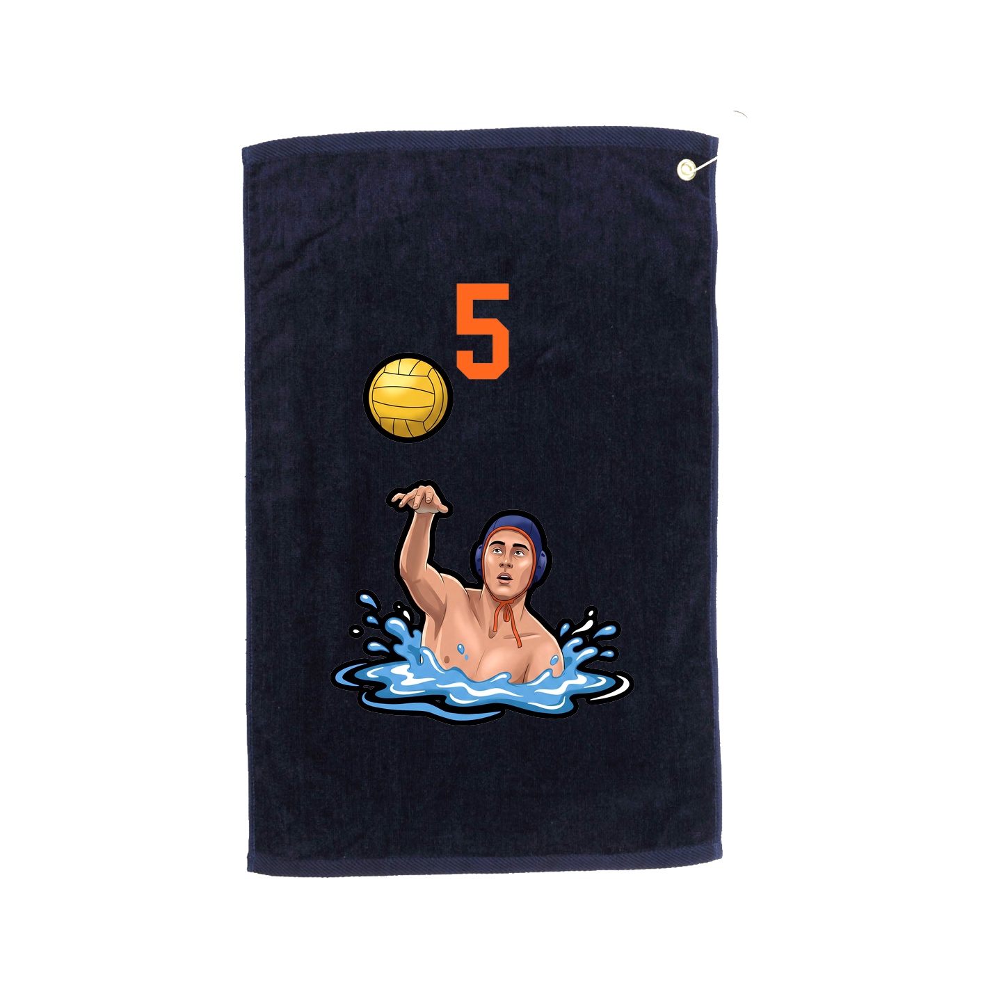 Golf Towel — Number Top in Navy