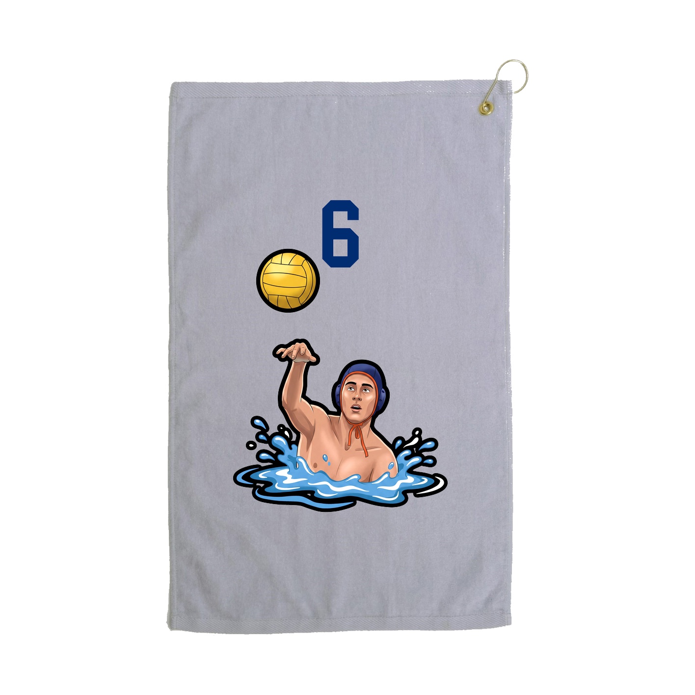Golf Towel — Number Top in Grey