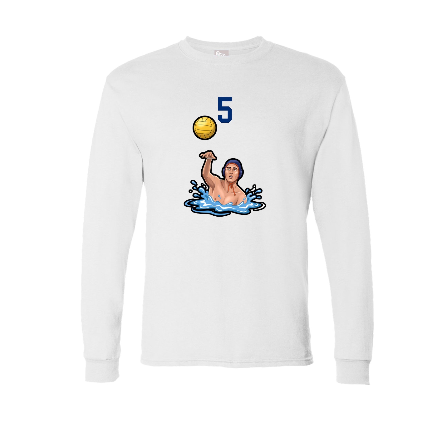 Long Sleeve Tee — Number Top in White