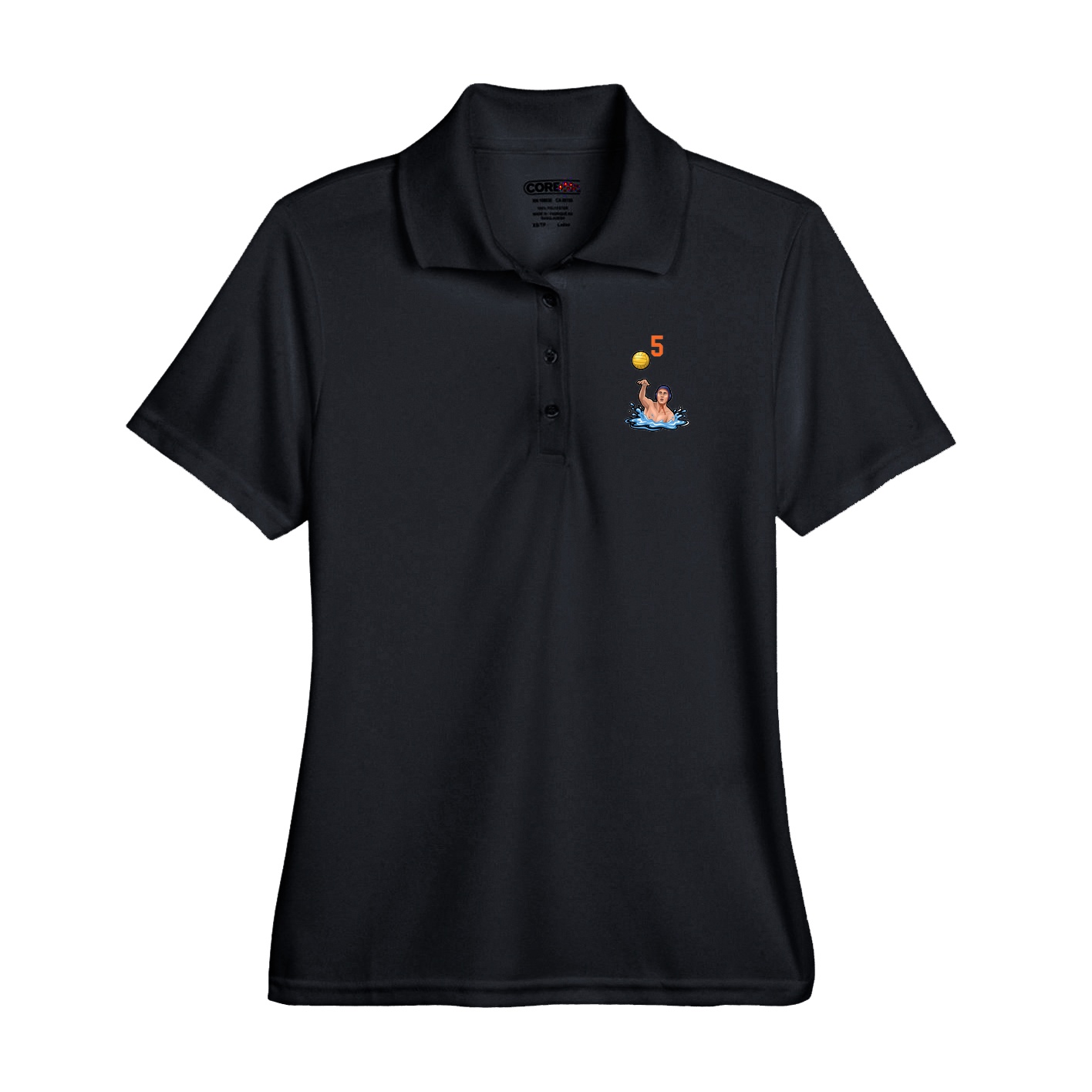 Performance Polo — Number Top in Black