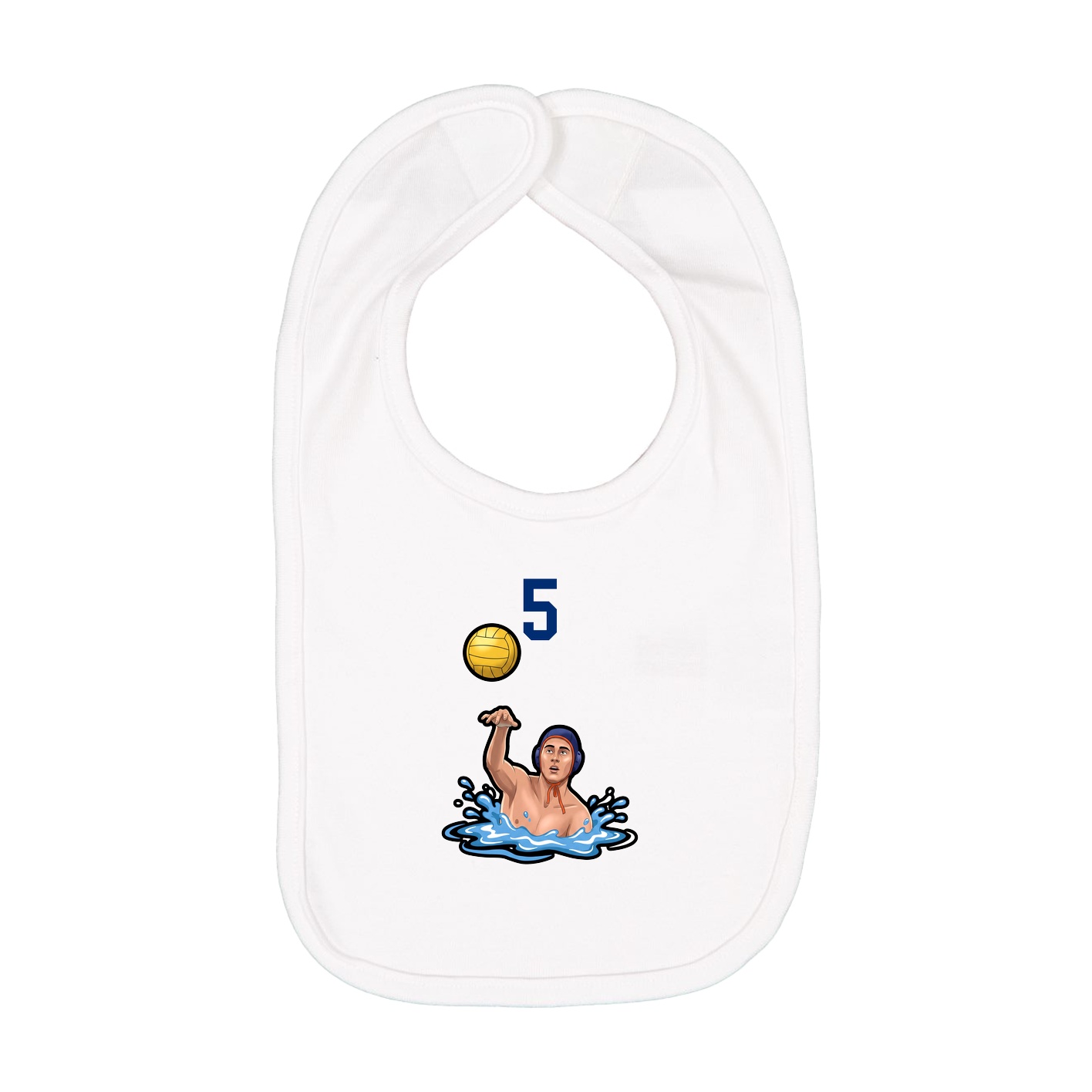 Infant Bib — Number Top in White