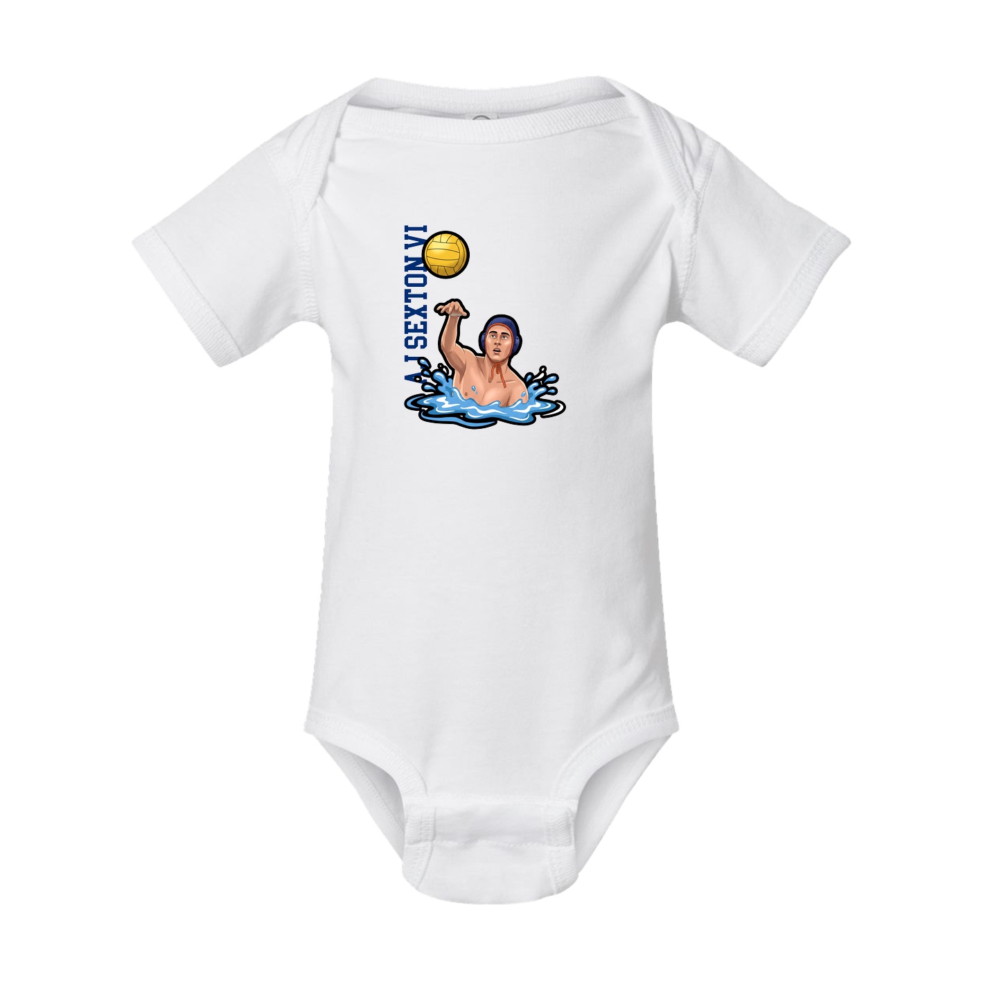 Baby Onesie — Name Vertical in White