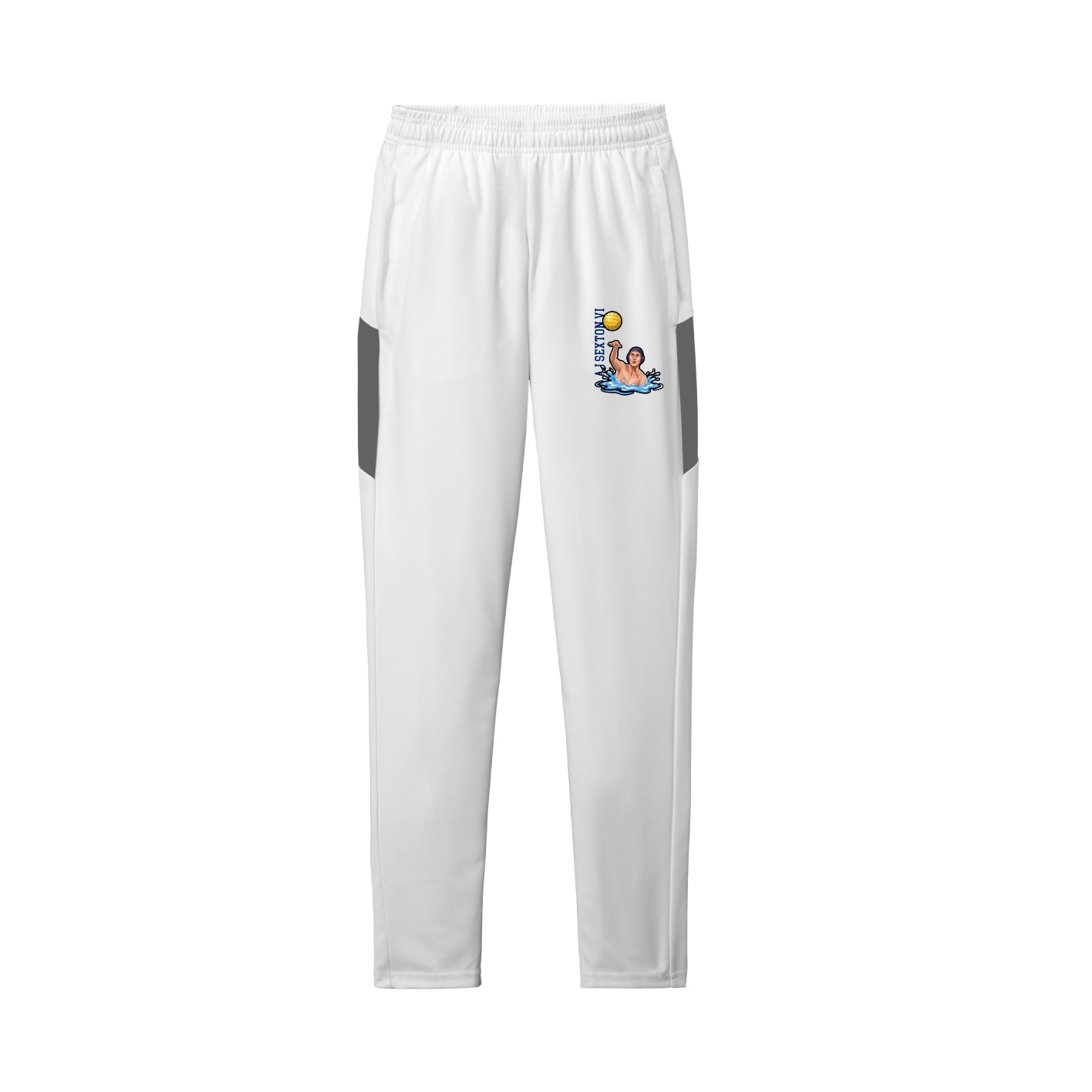 Team Travel Pant — Name Vertical in White/Grey