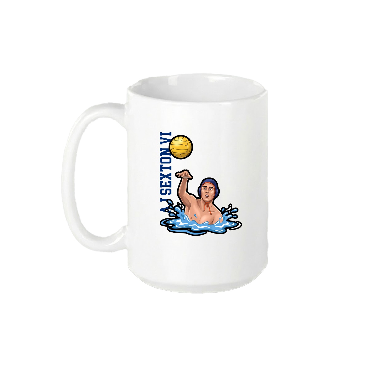 15oz Coffee Mug — Name Vertical in White