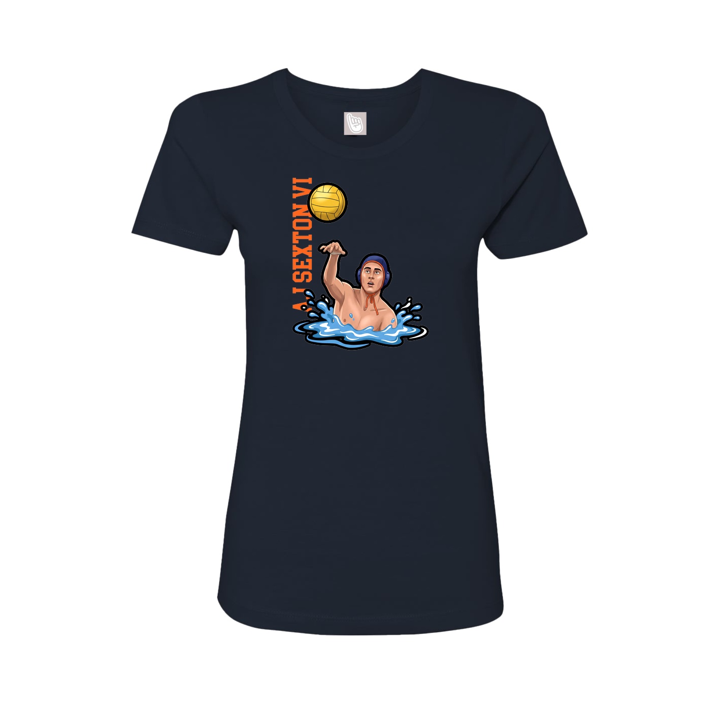 Womens Tee — Name Vertical in Navy
