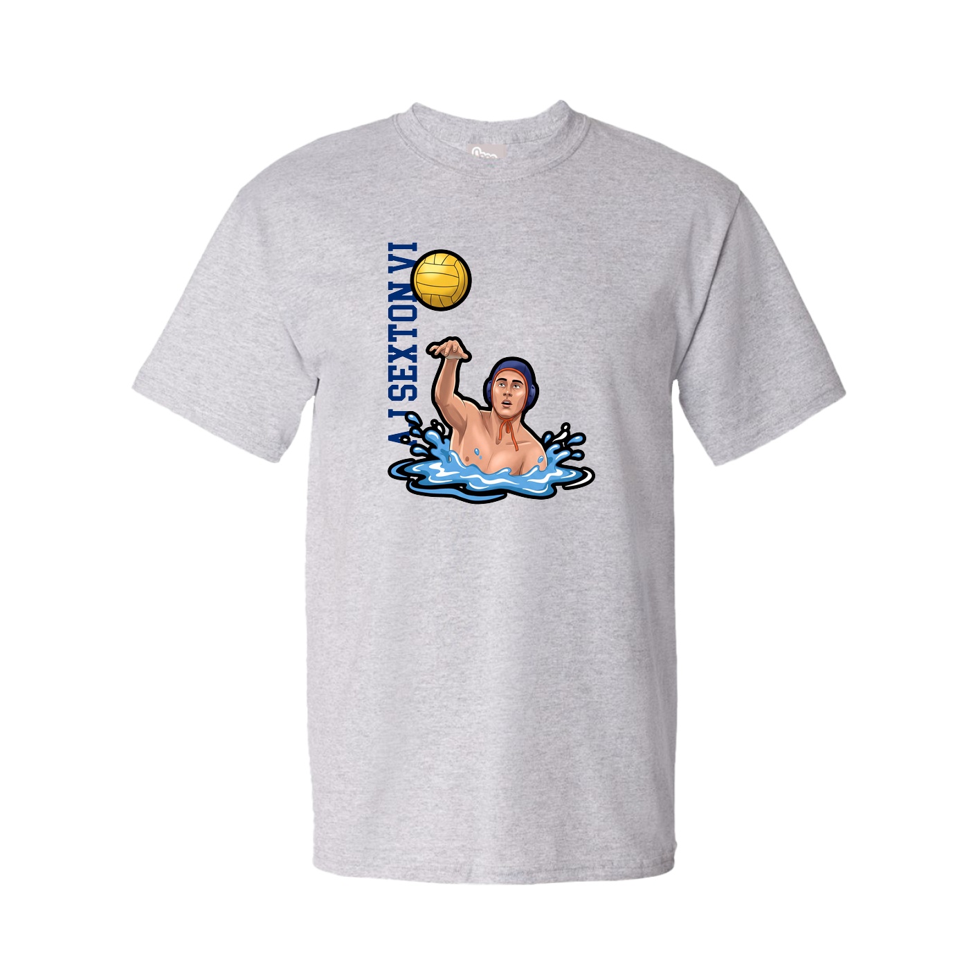 Youth Tee — Name Vertical in Grey