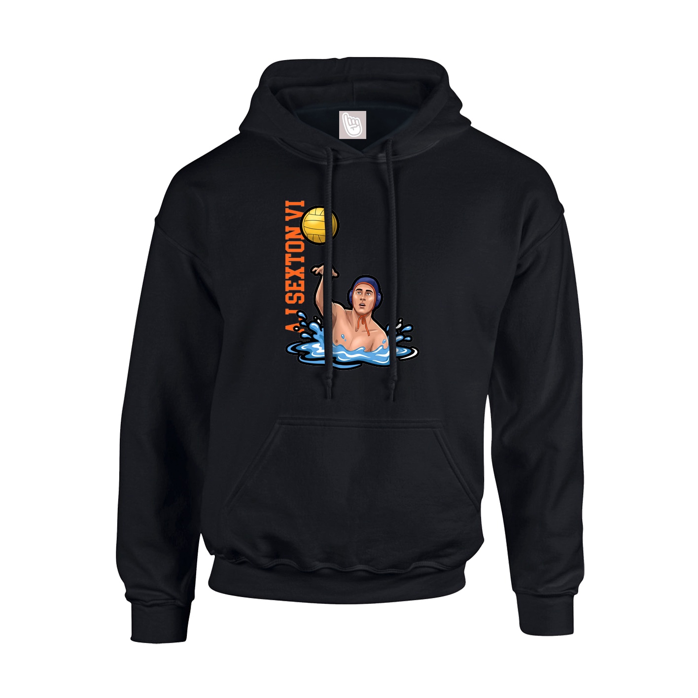 Hoodie — Name Vertical in Black