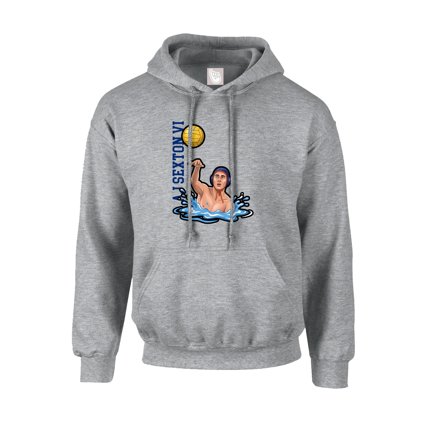 Youth Hoodie — Name Vertical in Grey