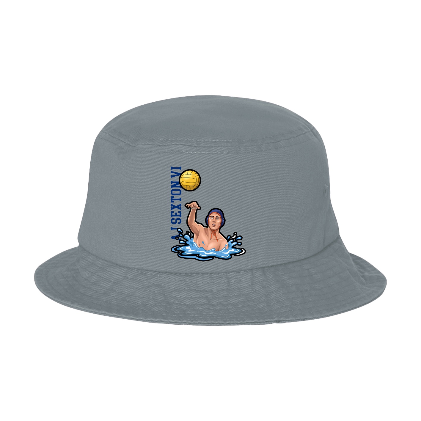 Bucket Cap — Name Vertical in Grey