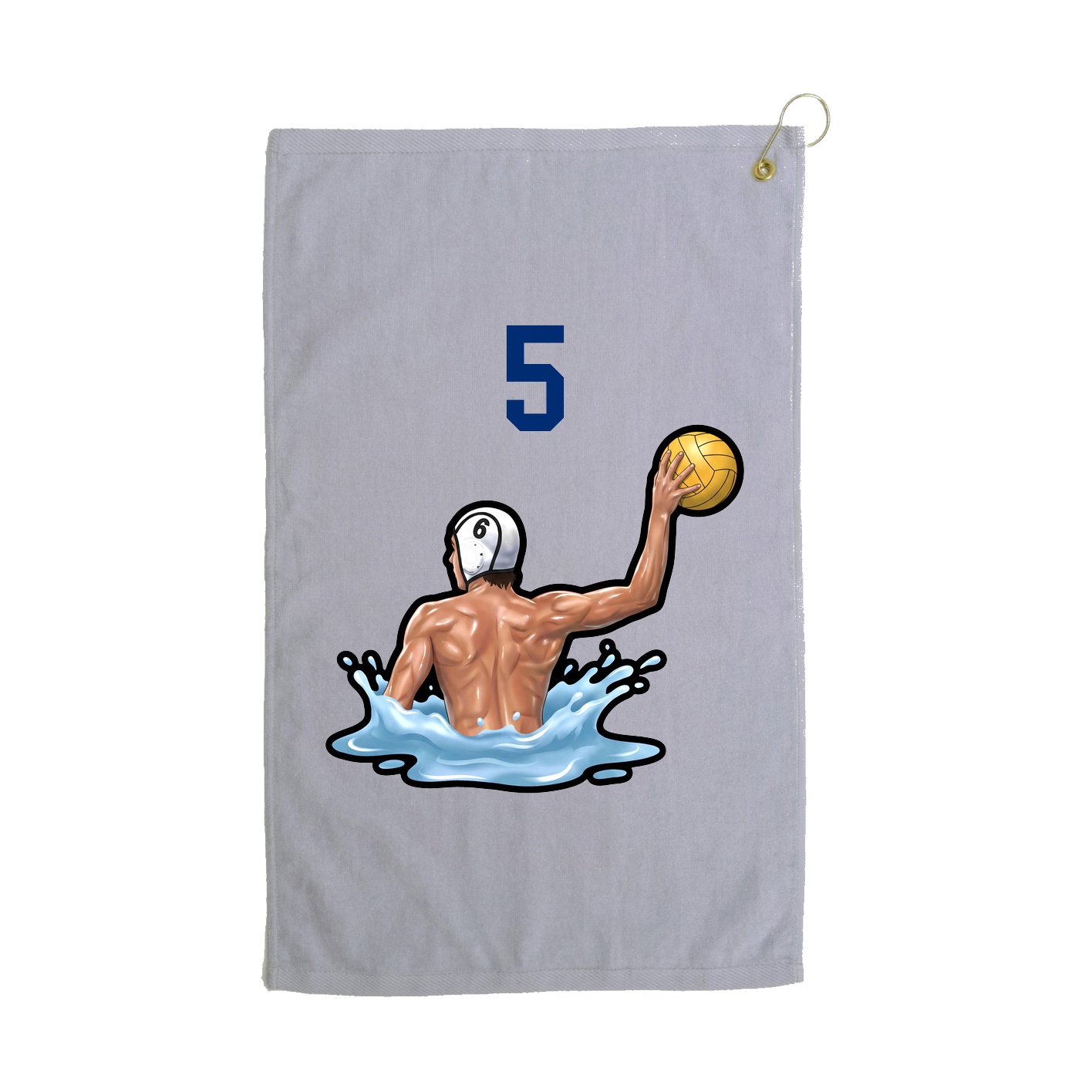 Golf Towel — Number Top in Grey