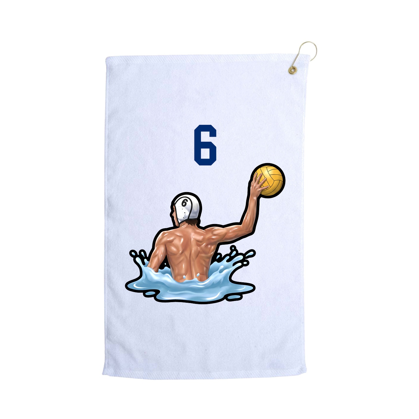 Golf Towel — Number Top in White