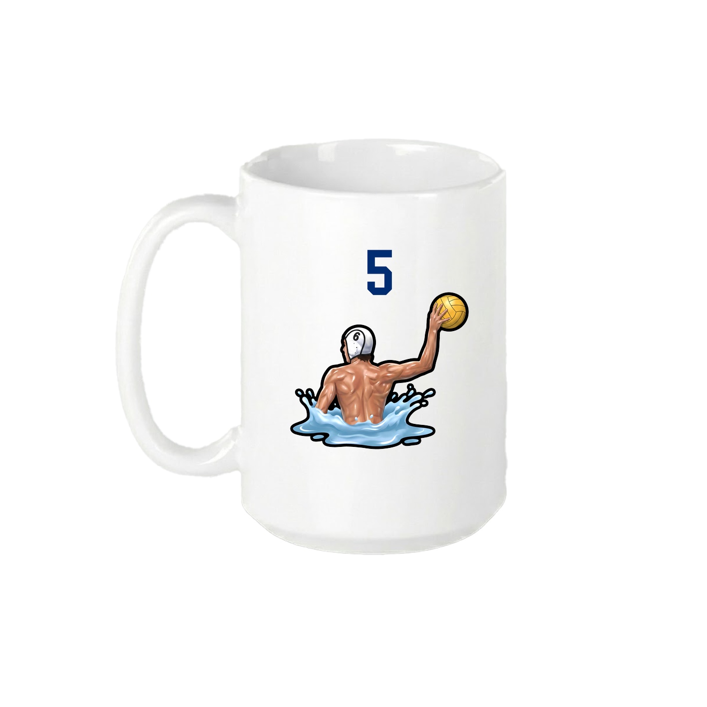 15oz Coffee Mug — Number Top in White