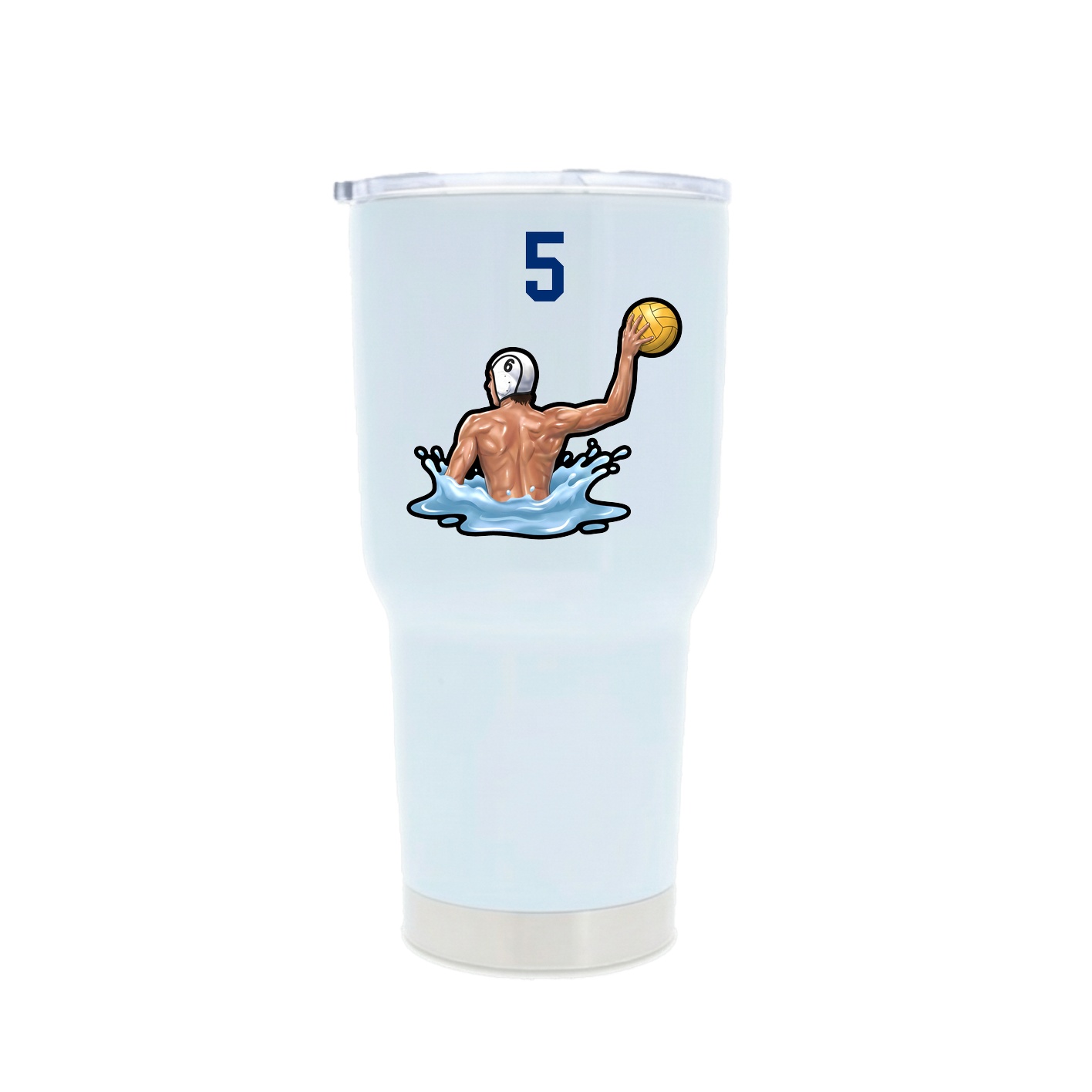 30oz Stainless Steel Tumbler — Number Top in White