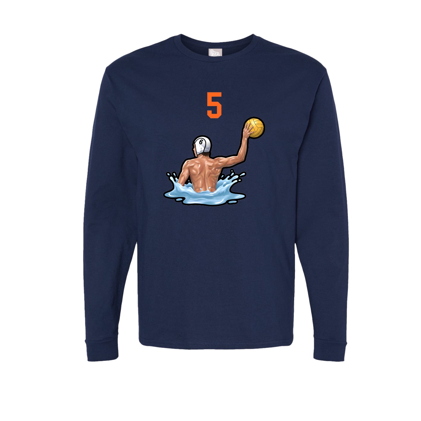 Long Sleeve Tee — Number Top in Navy