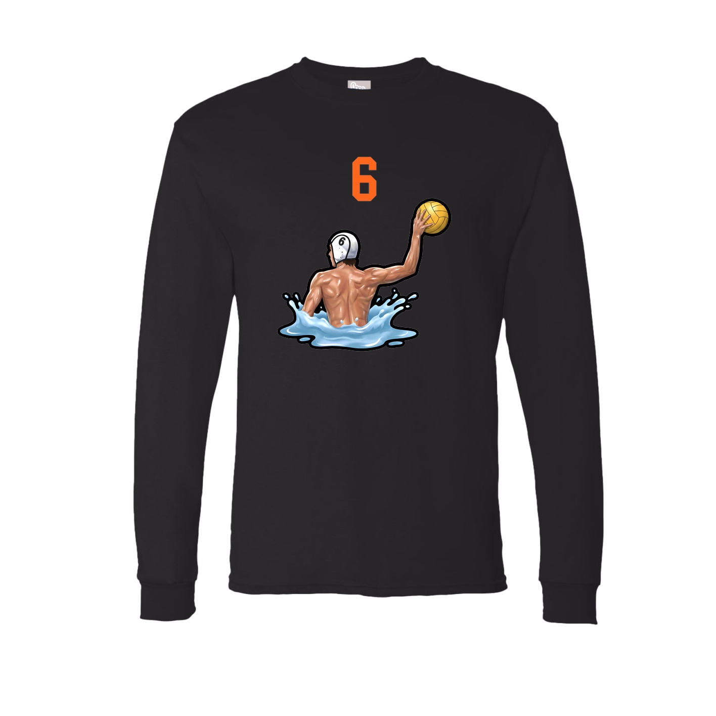 Long Sleeve Tee — Number Top in Black