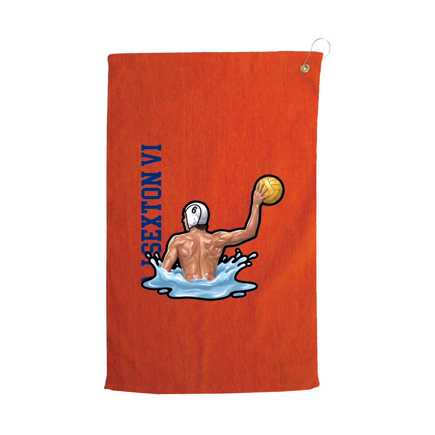 Golf Towel — Name Vertical in Orange