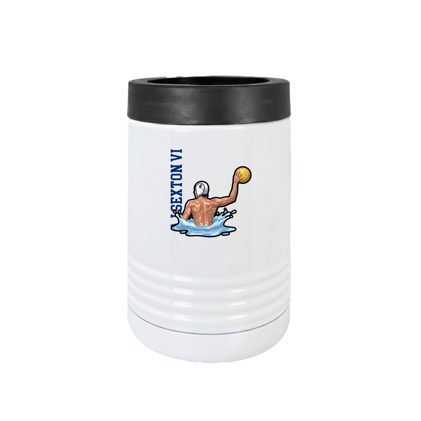 Beverage Holder — Name Vertical in White