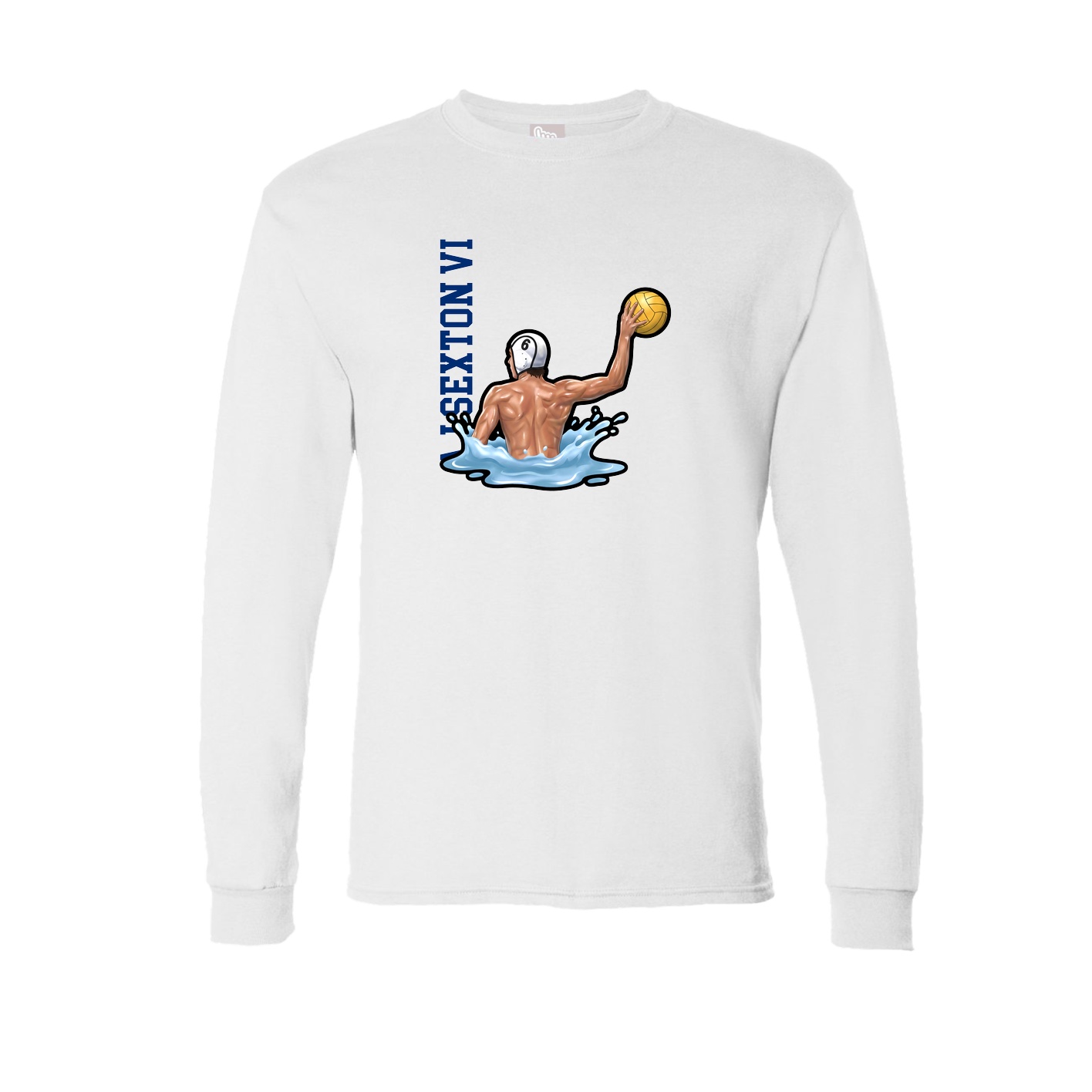 Long Sleeve Tee — Name Vertical in White