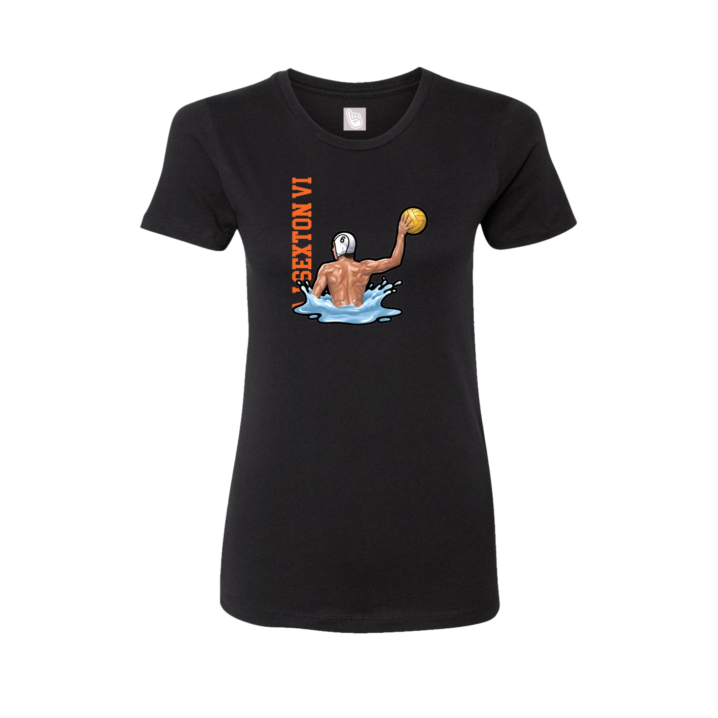 Womens Tee — Name Vertical in Black