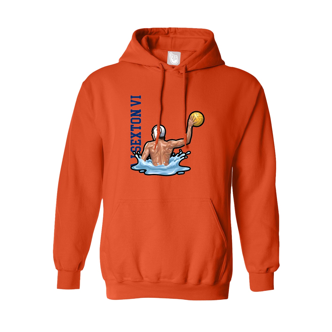 Hoodie — Name Vertical in Orange