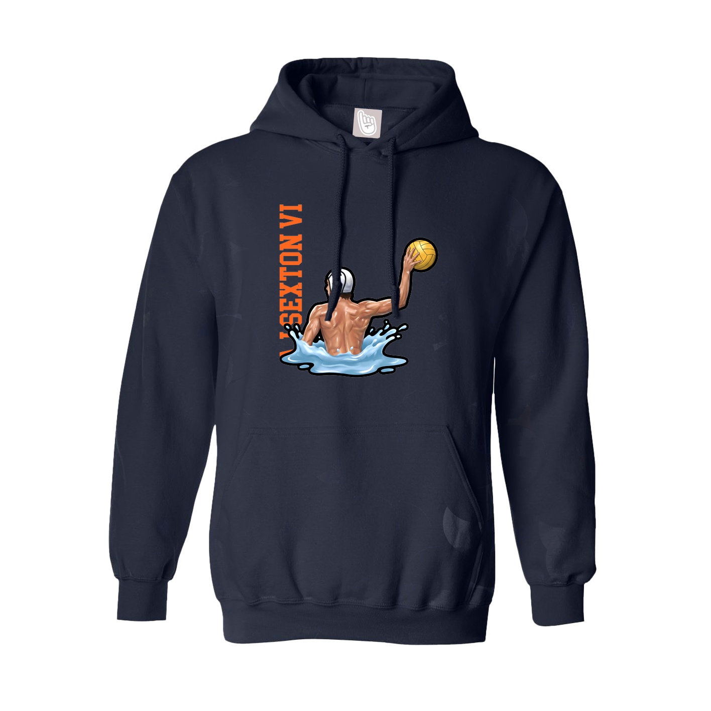 Youth Hoodie — Name Vertical in Navy