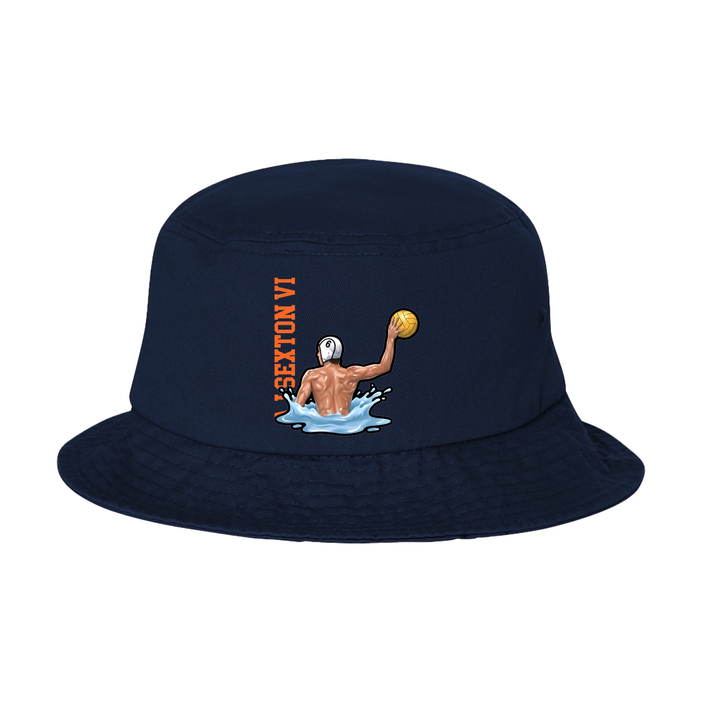 Bucket Cap — Name Vertical in Navy