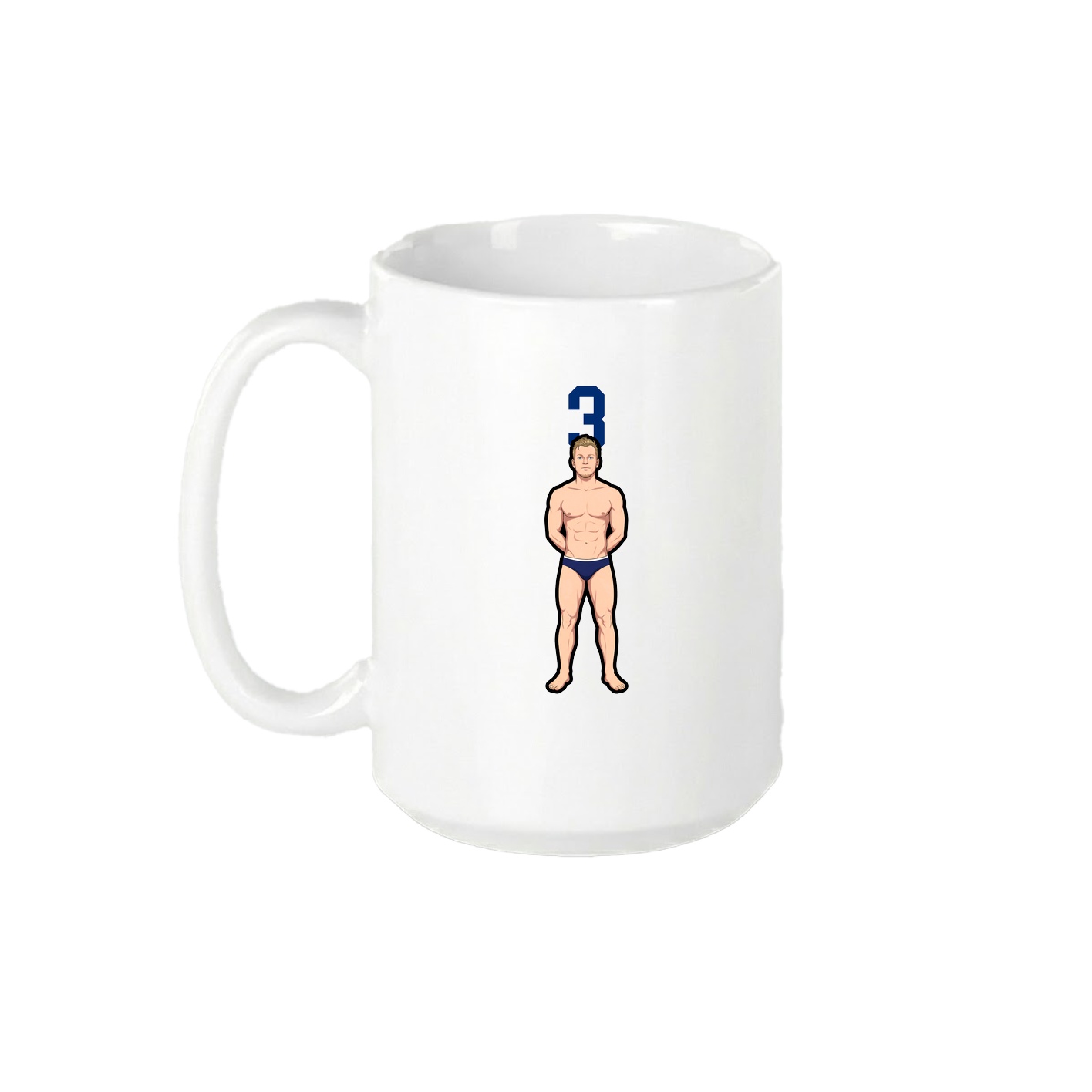 15oz Coffee Mug — Number Top in White