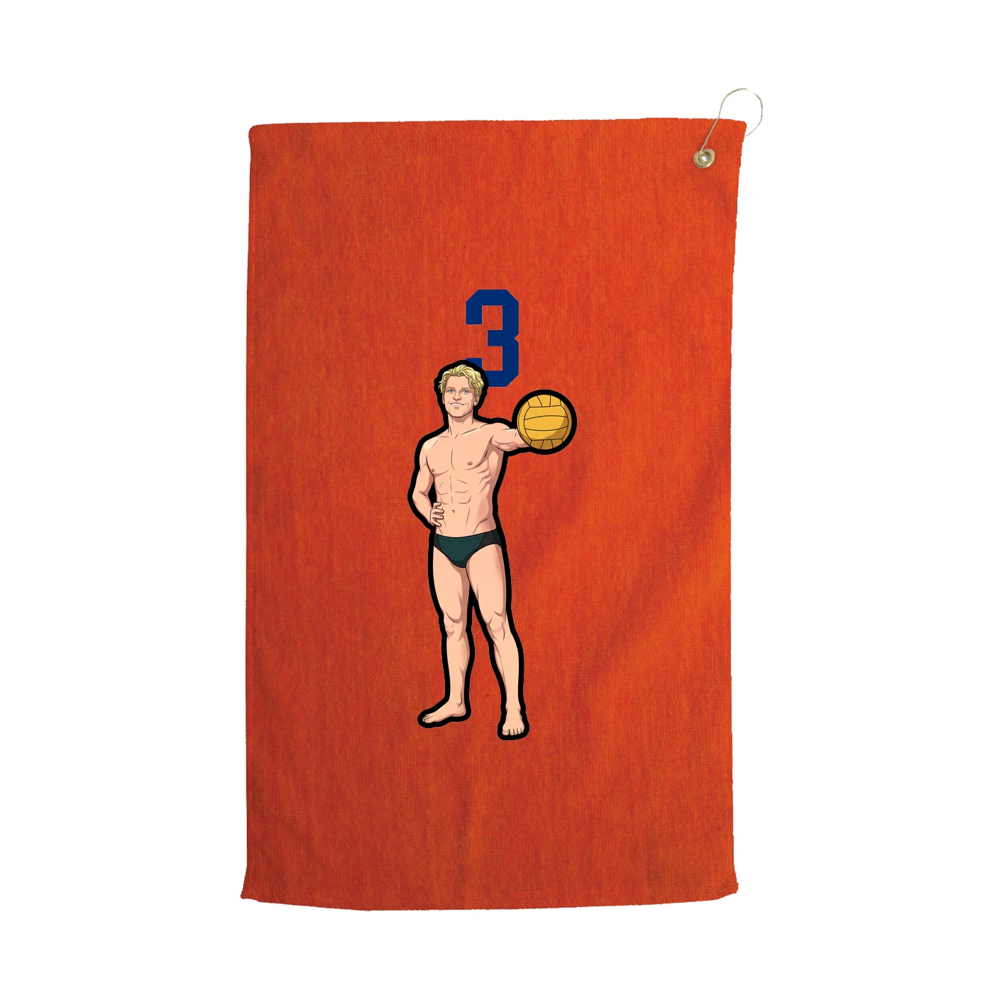 Golf Towel — Number Top in Orange