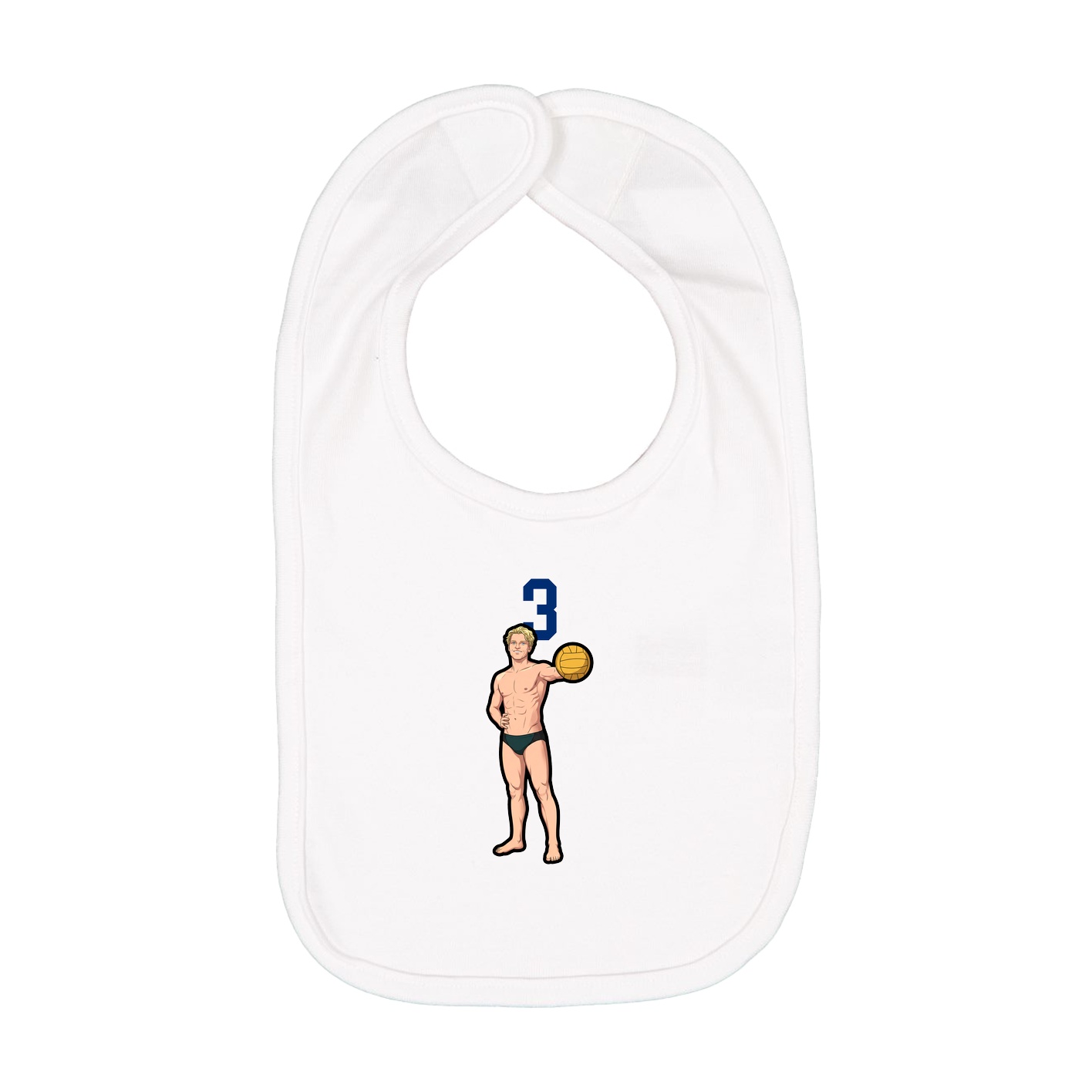 Infant Bib — Number Top in White