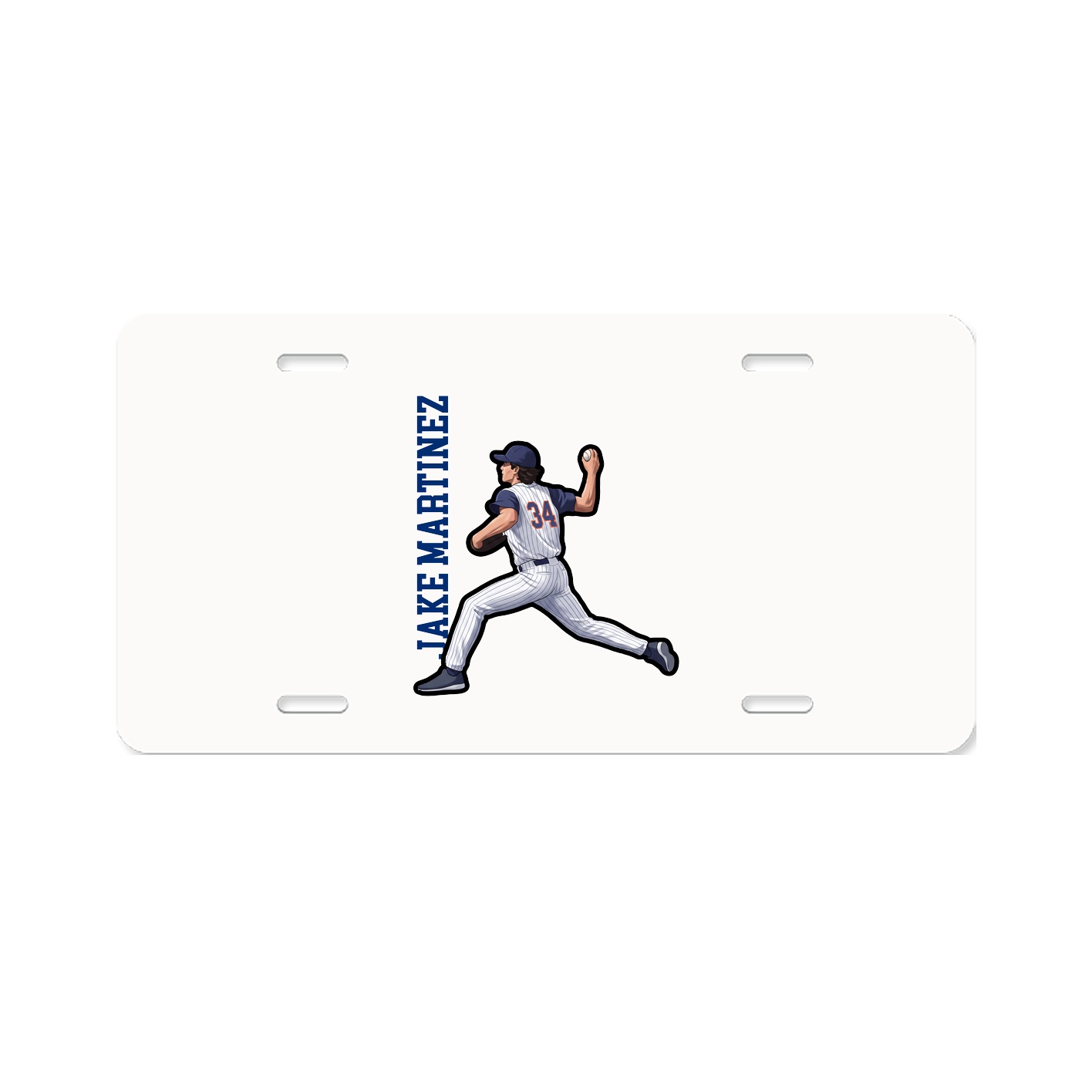 License Plate — Name Vertical in Classic