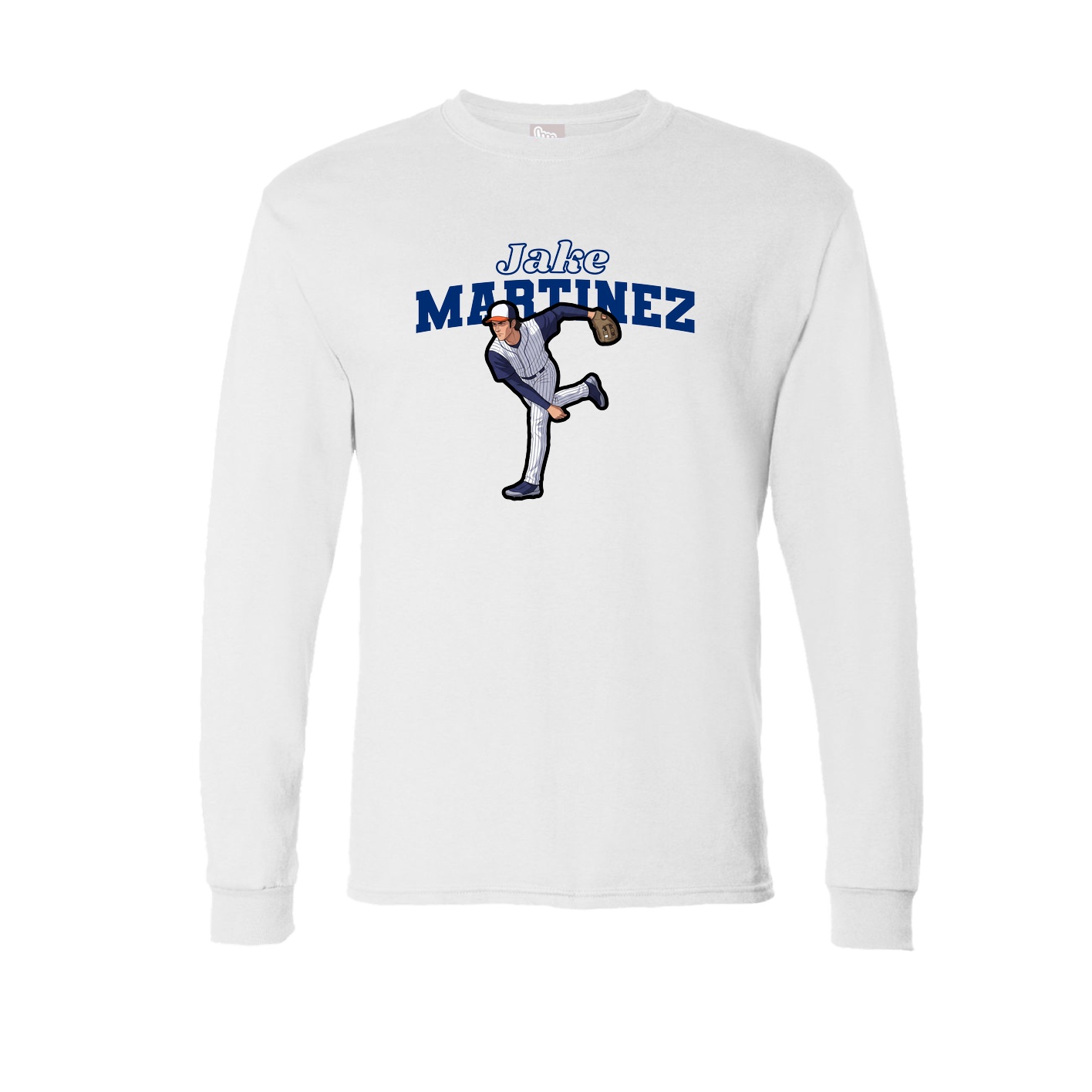 Long Sleeve Tee — Name Arch in White