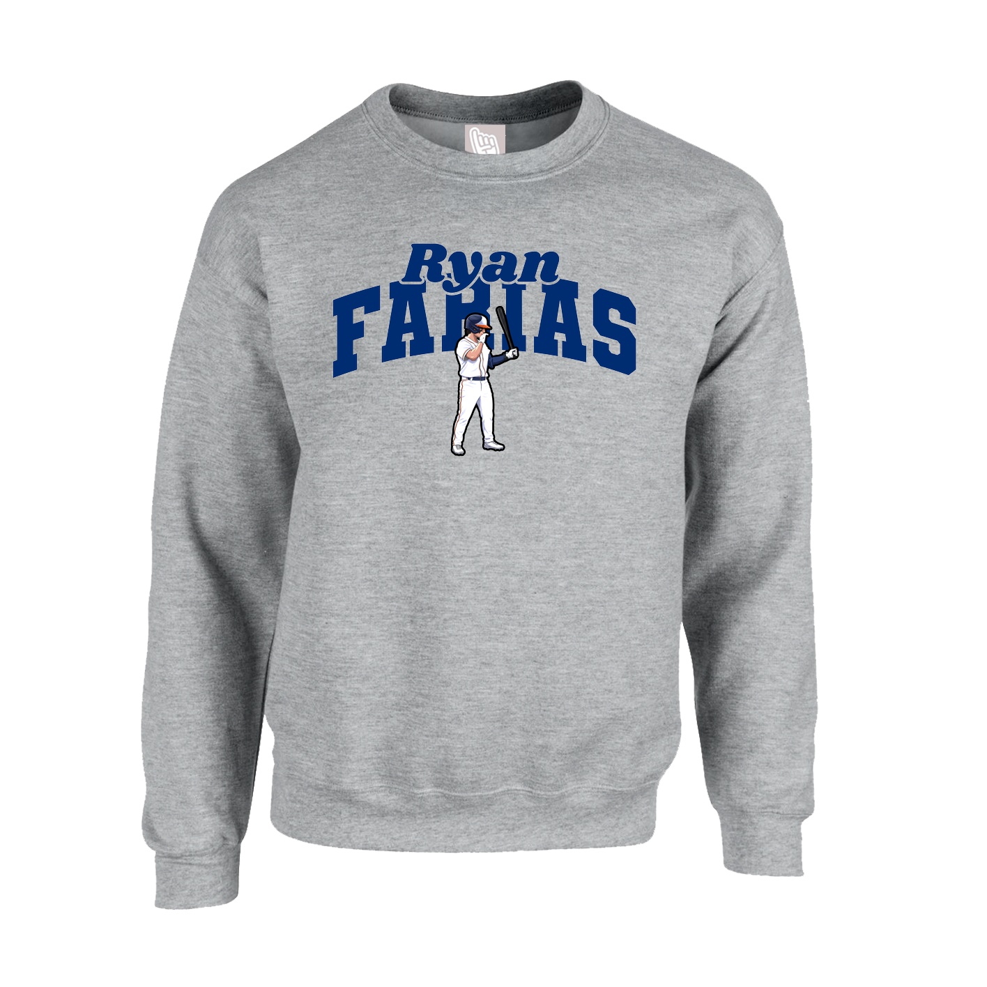 Fleece Crew — Signature Arch in Grey
