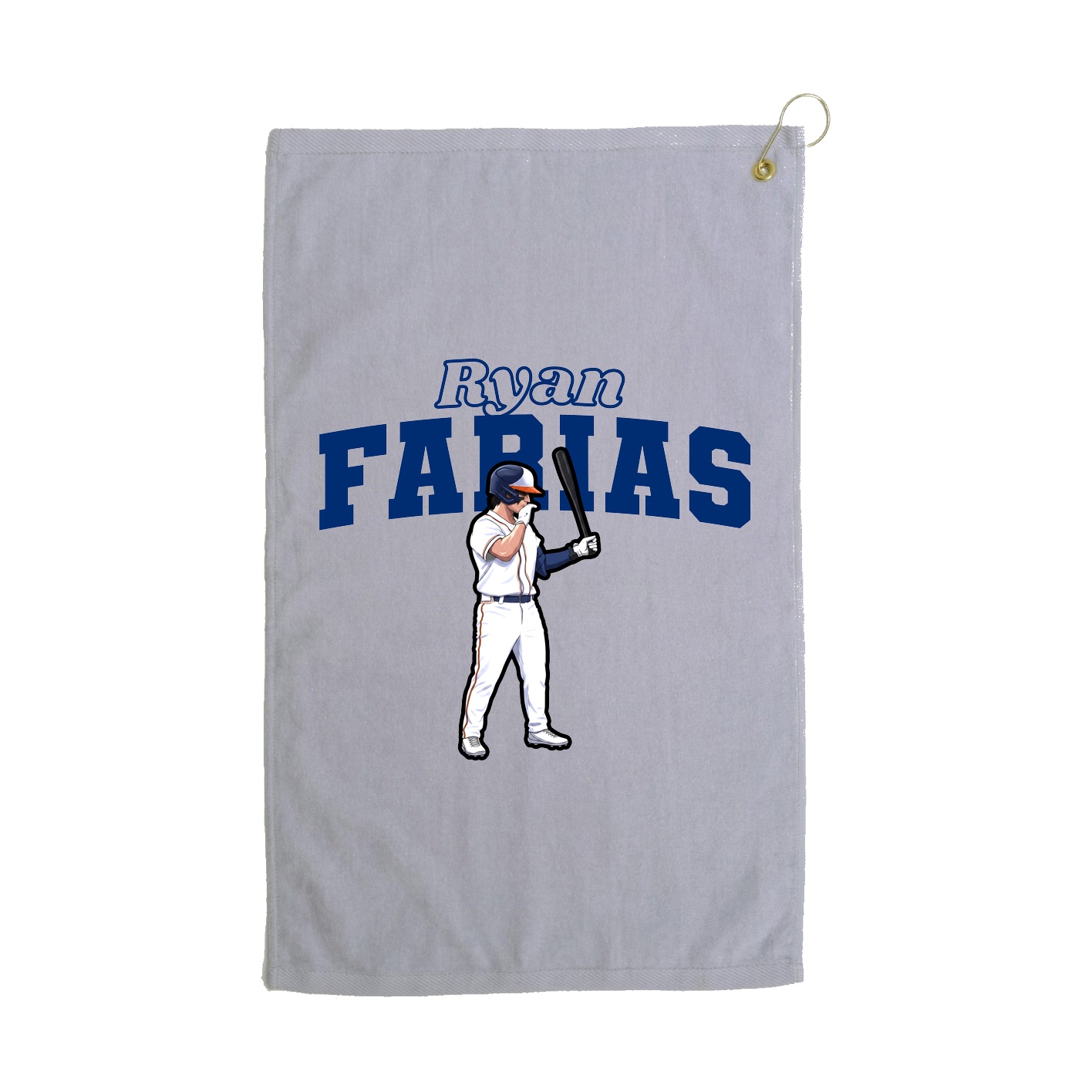 Golf Towel — Name Arch in Grey