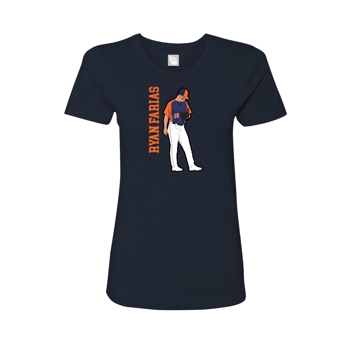 Fitted Women's Tee — Name Vertical in Navy