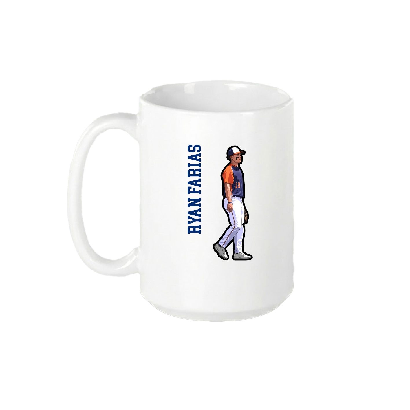 15oz Coffee Mug — Name Vertical in White