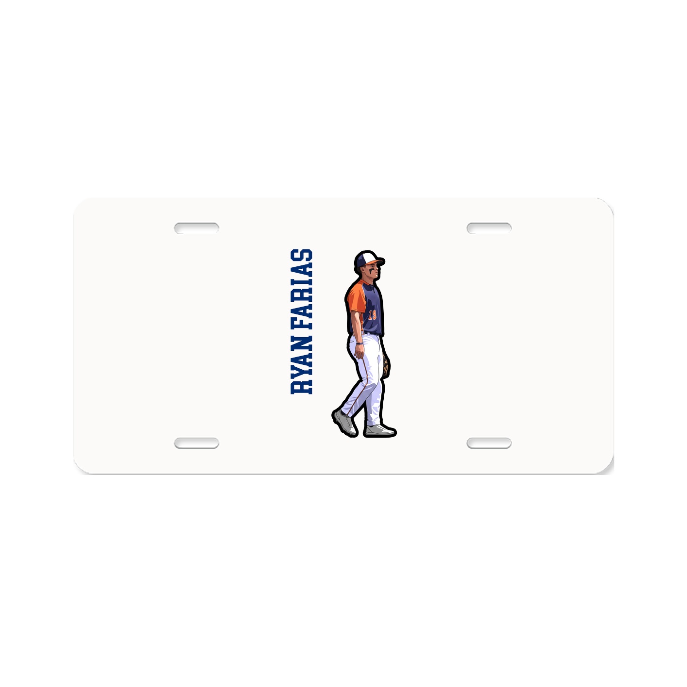 License Plate — Name Vertical in Classic