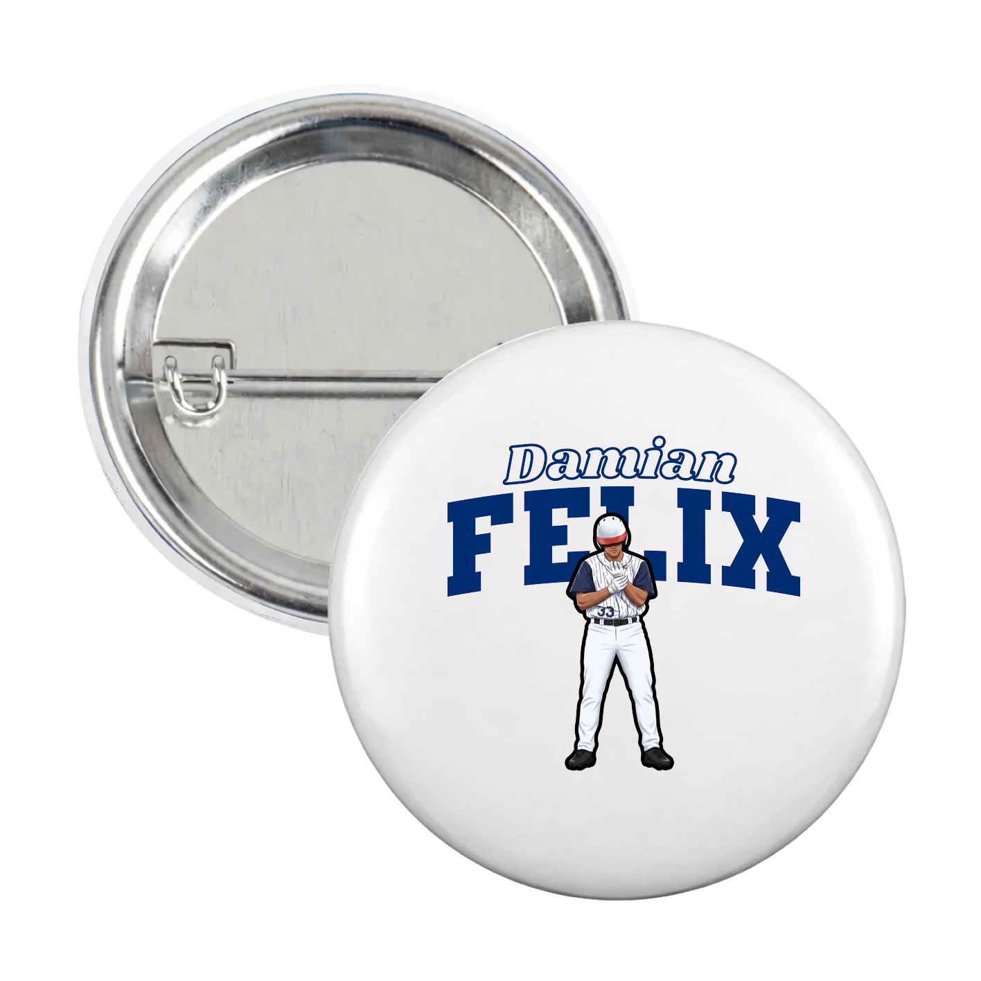 Game Day Button — Name Arch in White