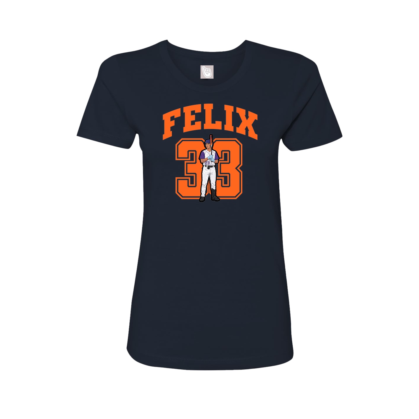Fitted Women's Tee — Number in Navy