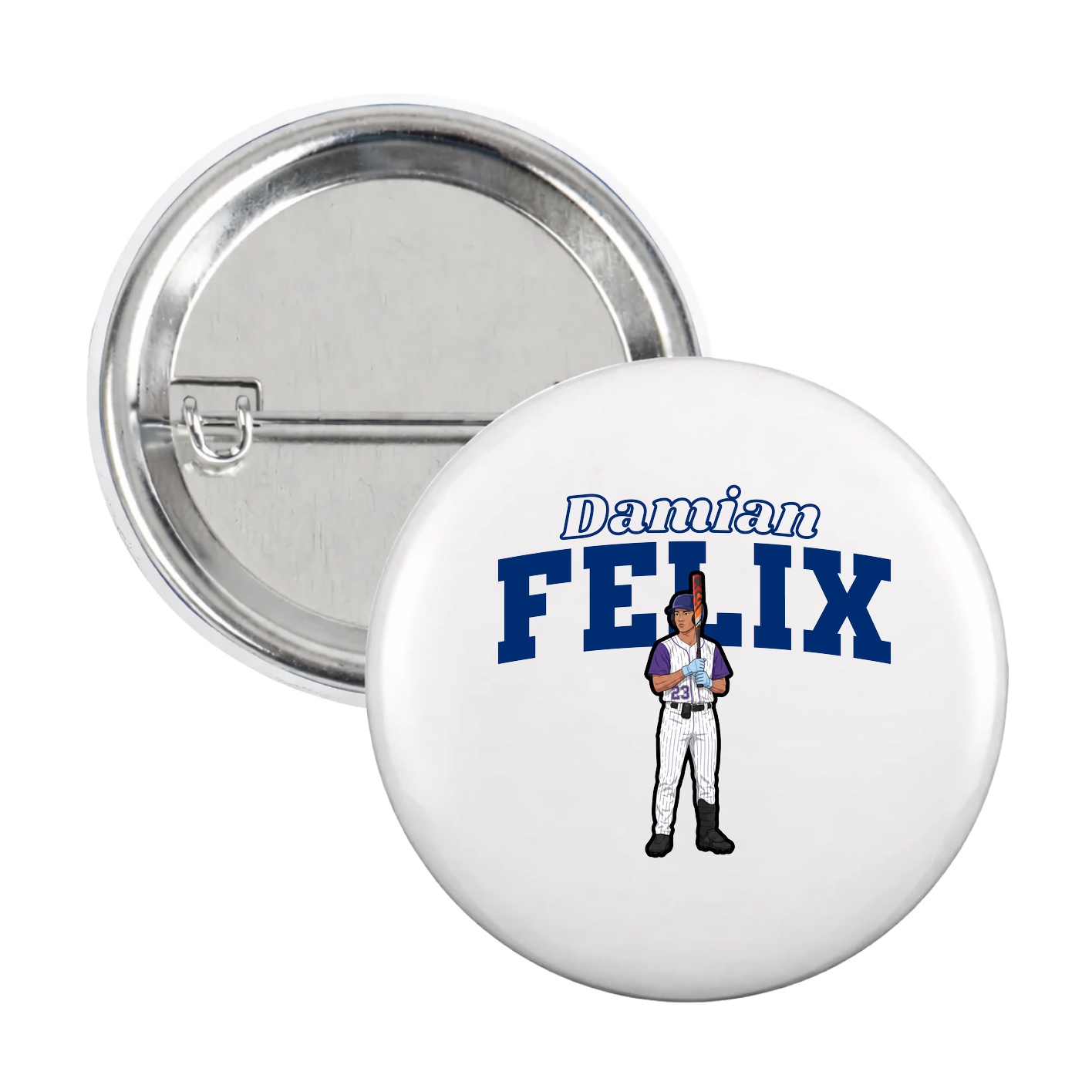 Game Day Button — Name Arch in White