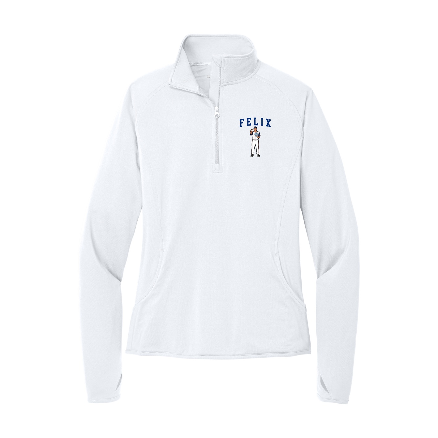 Women's Q-Zip Pullover — Shirsey in White