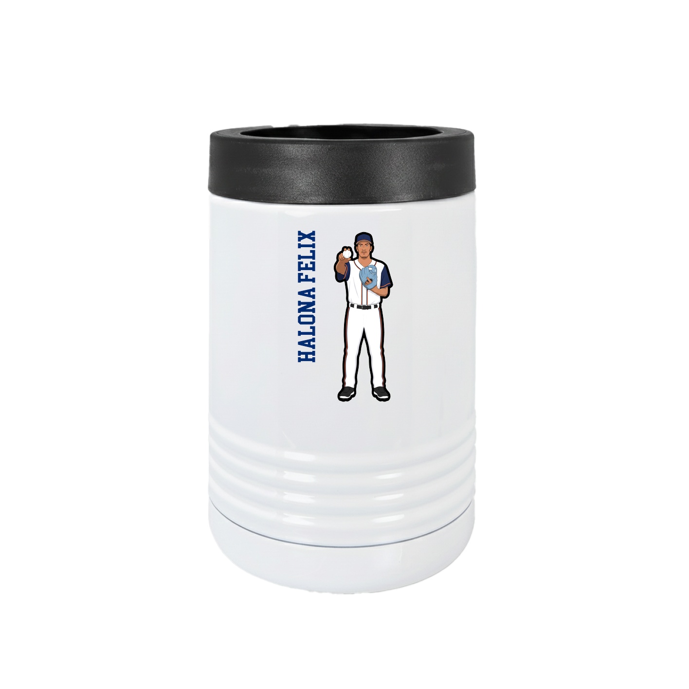 Beverage Holder — Name Vertical in White