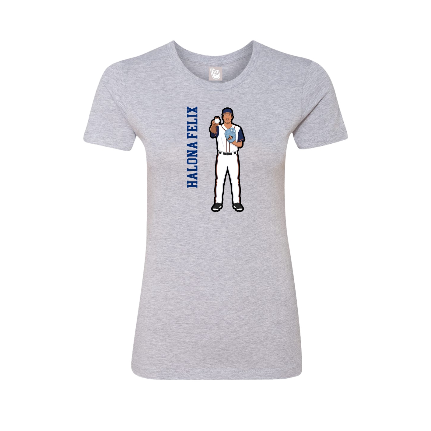 Womens Tee — Name Vertical in Grey