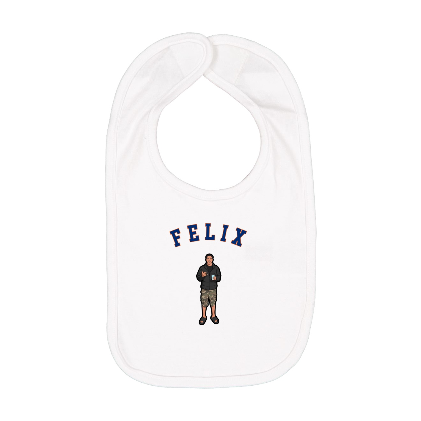 Infant Bib — Shirsey Arch in White