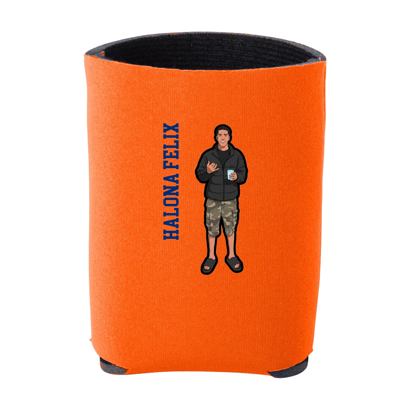 Can Holder — Name Vertical in Orange