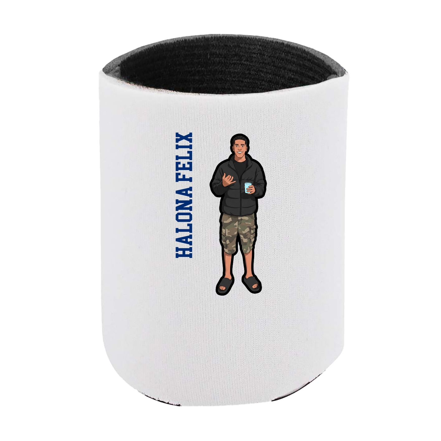 Can Holder — Name Vertical in White