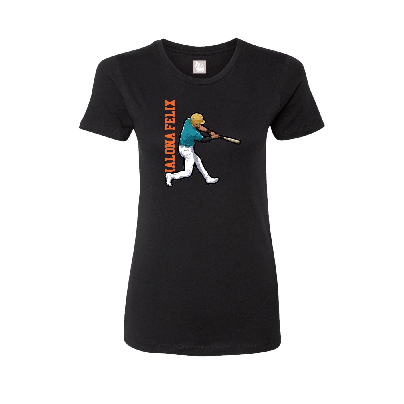 Fitted Women's Tee — Name Vertical in Black